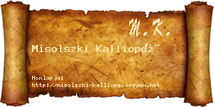 Misolszki Kalliopé névjegykártya